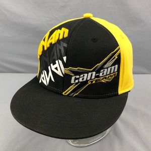 Can-Am Race Team Embroidered Hat Stretch Fit Black Yellow
